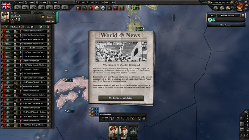 Japan may have had its ass beat in both my campaigns, but hey, at least they got to host the Olympics.